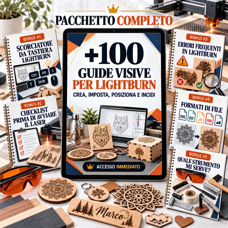 +100 guide visive per LightBurn e 5 bonus